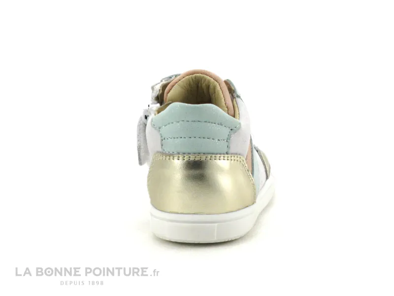 Achat chaussures Bellamy Bébé Bottillon, vente Bellamy BIBI Or Blanc Pastel - Basket montante fille