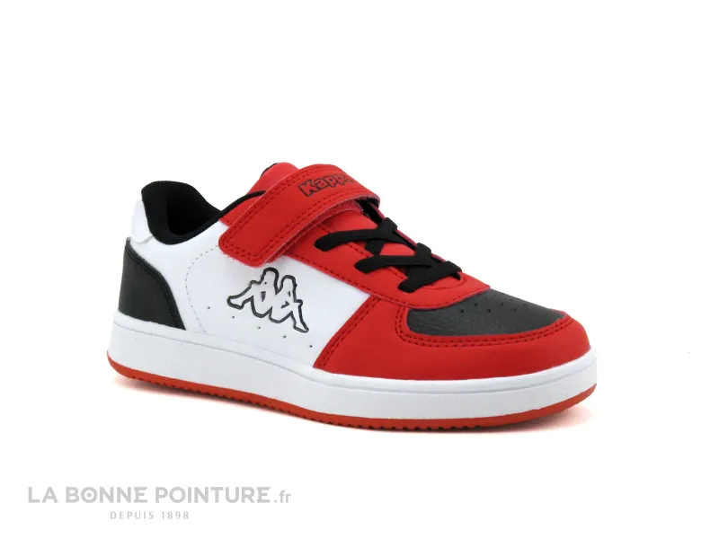 Achat chaussures Kappa Enfant Basket, vente Kappa MALONE EV Kids - 36185LW-A0B - White Black Red - Basket mode enfant