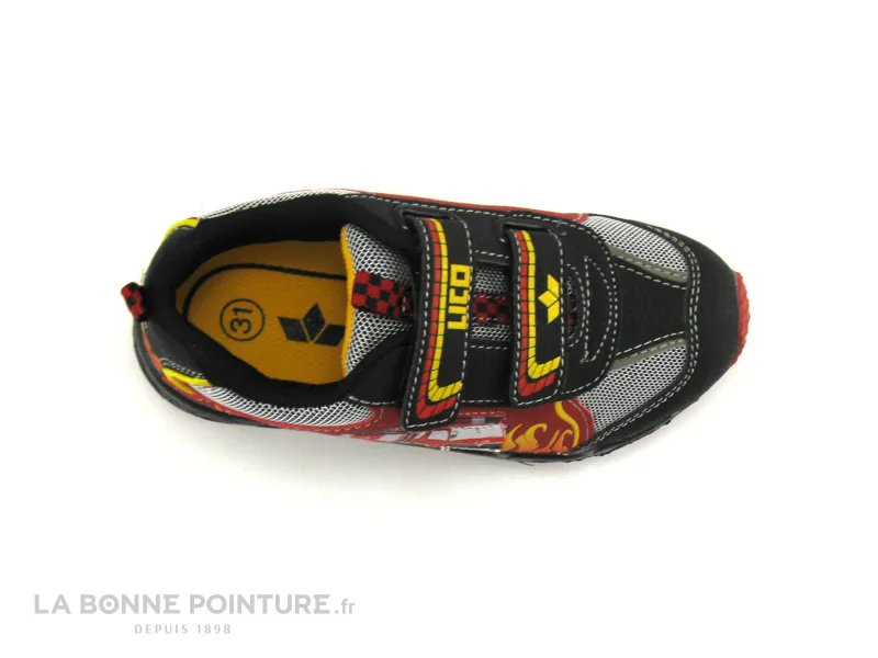 Achat chaussures LICO Enfant Basket, vente LICO 300127 Hot V Blinky Noir Rouge - Pompiers - Basket LED