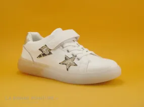 Achat chaussures Lilybellule Enfant Chaussure de ville, vente Lilybellule ISIDORE Blanc - Basket fille avec elastique et velcro