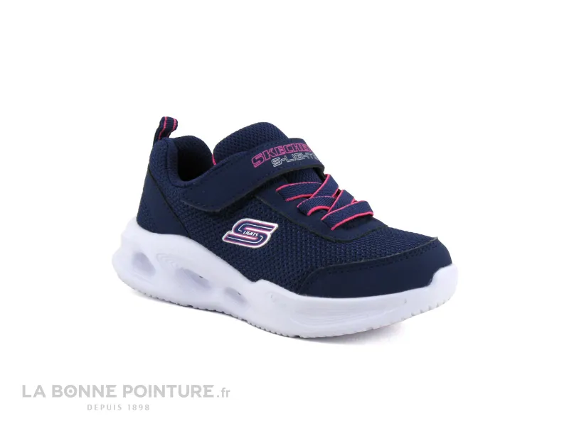 Achat chaussures Skechers Bébé Basket, vente Skechers 303715N SOLA GLOW NVY - Basket bleue fille