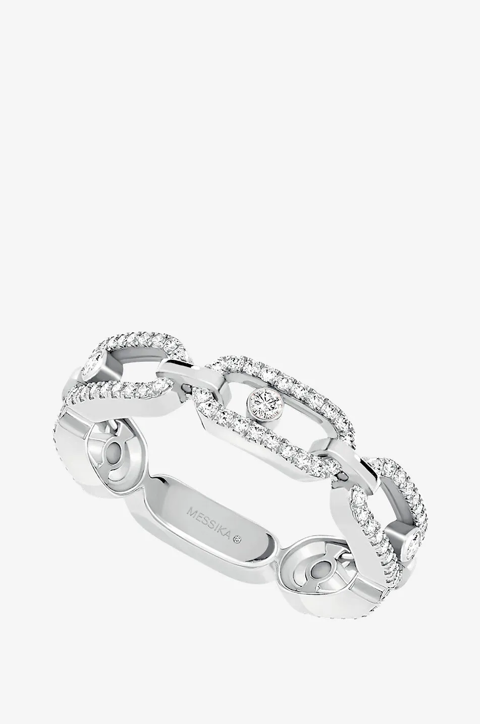 Bague en or blanc Move Link Multi Pavée