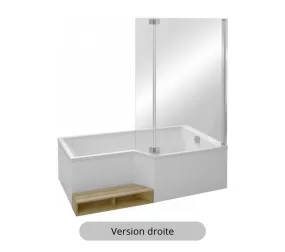 Baignoire Bain Douche Antidérapante Jacob Delafon Neo, Blanc Mat 170 X 90, Droite