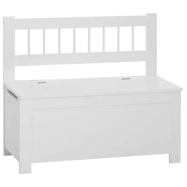 Banc avec coffre à jouet blanc
