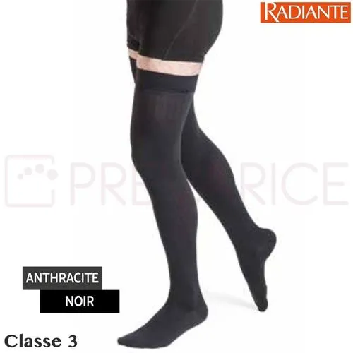 Bas de contention Homme Styl'Coton Fine Basfix Classe 3 Tissage aéré, Effet seconde peau, Hypoallergique, maillage fin, enfilage