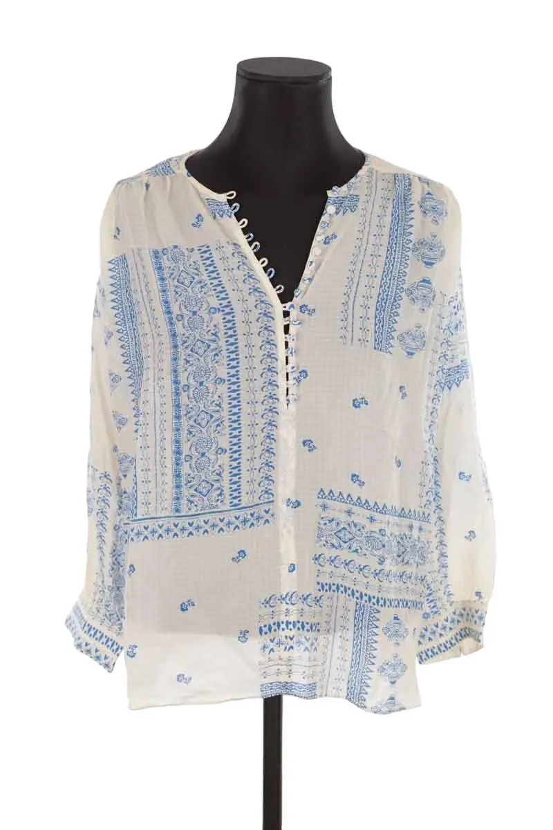 Blouse Bash blanc. Matière principale viscose. Taille 38.