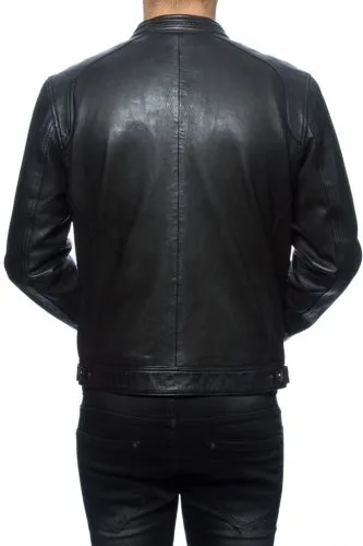 Blouson cuir GRANDE TAILLE Daytona Scaroni Black