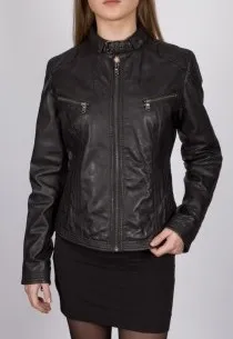 Blouson en cuir Redskins femme noir Ericas.