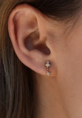 Boucle d'oreille puce en or jaune Paradis One