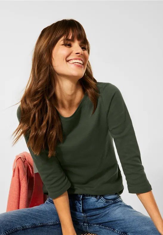CECIL T-shirt basique de couleur unie 