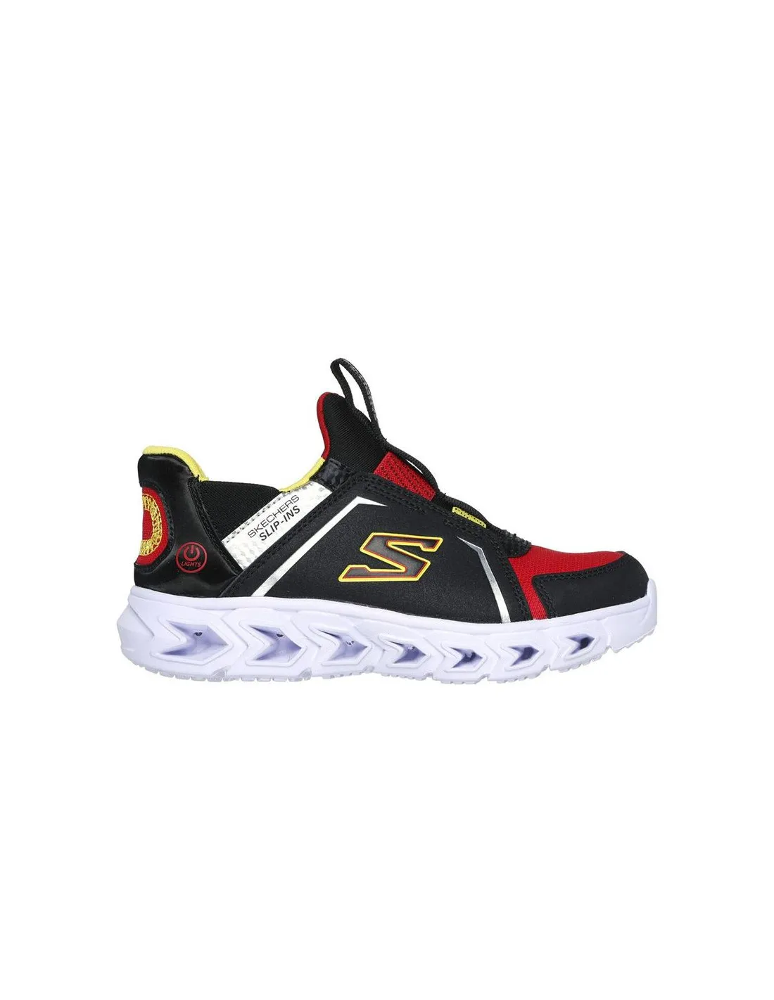 Chaussures Skechers Hypno-Flash 2.0 - Br Enfant Noir/Rouge/Jaune