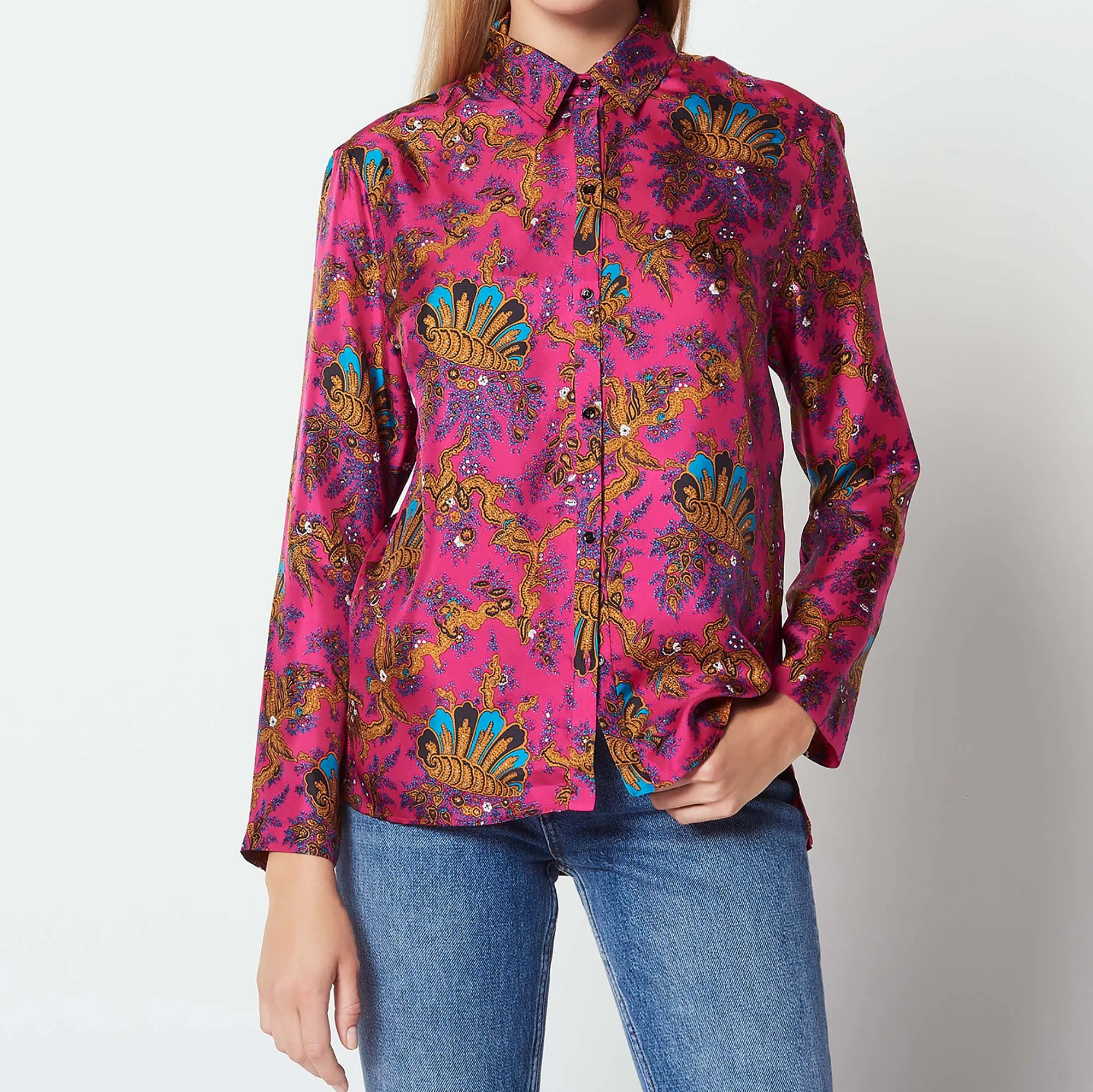 Chemise en soie imprimée