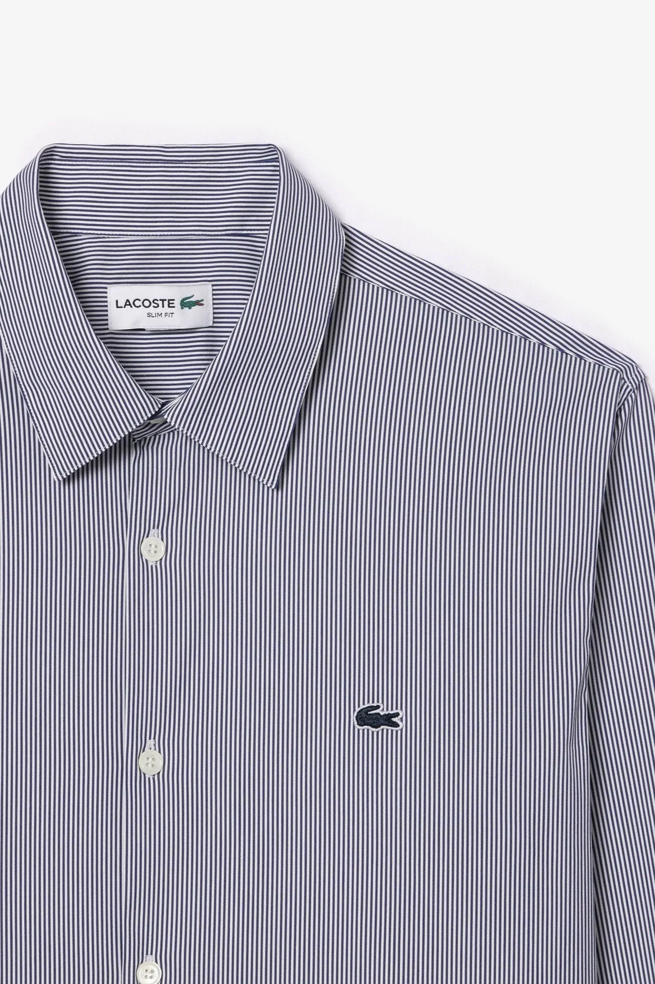 Chemise rayée Lacoste bleue