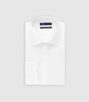 Chemise slim en satin de coton BLANC