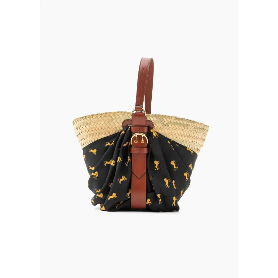 Chloé Panier en paille et tissu