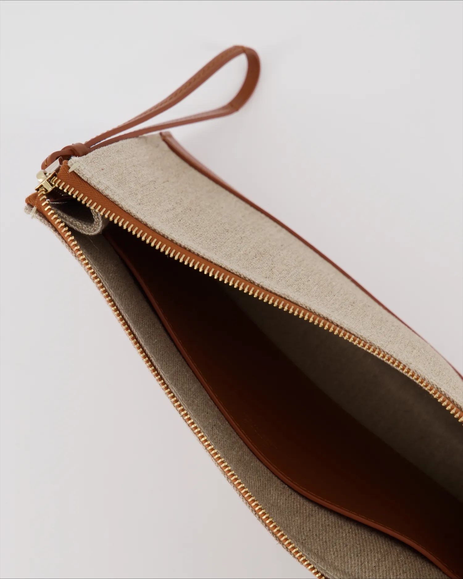 Chloé pochette Sense zippé en lin naturel
