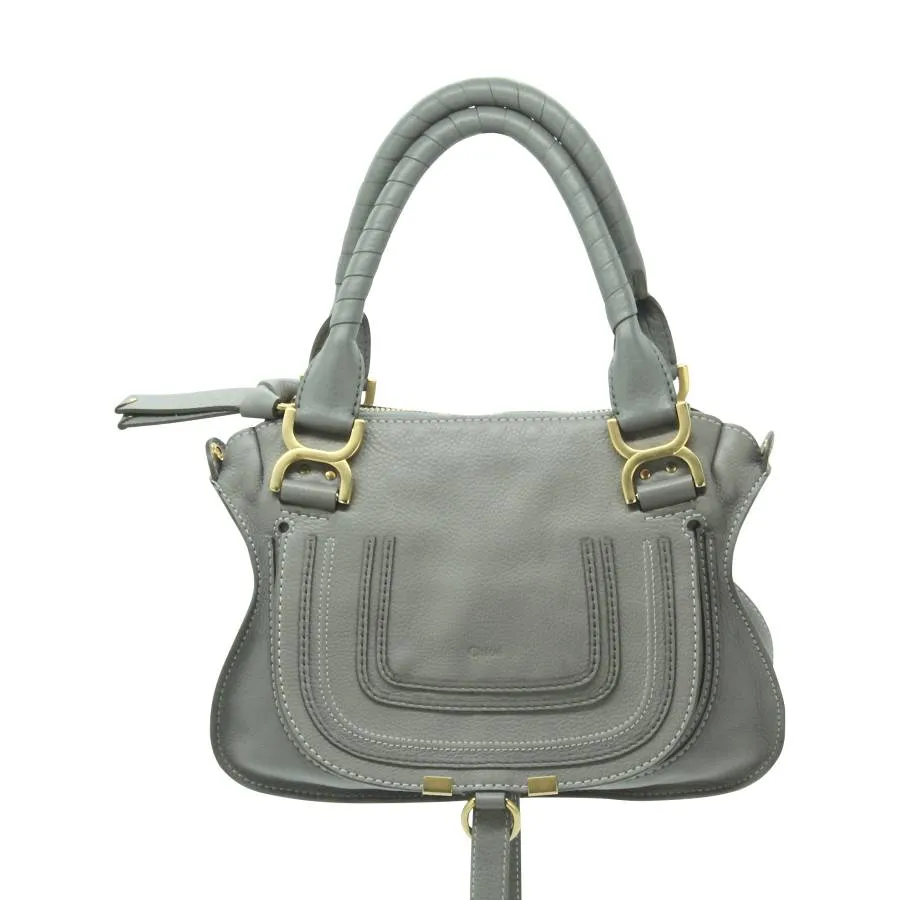 Chloé Sac en cuir gris et bijouterie dorée