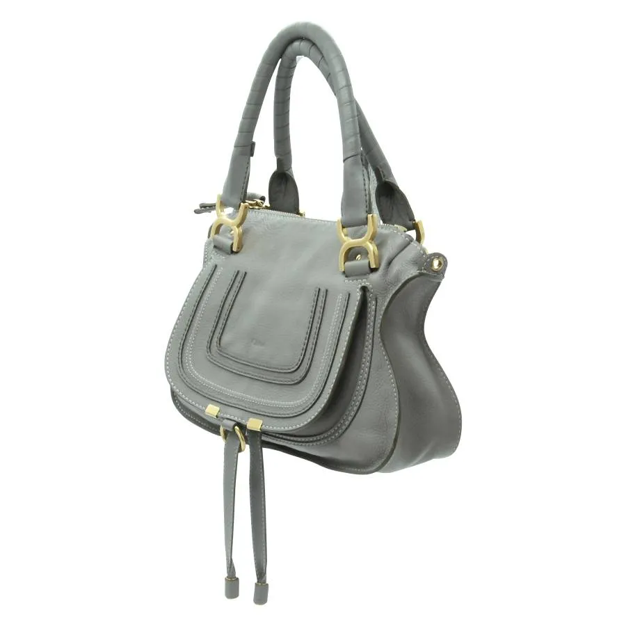Chloé Sac en cuir gris et bijouterie dorée