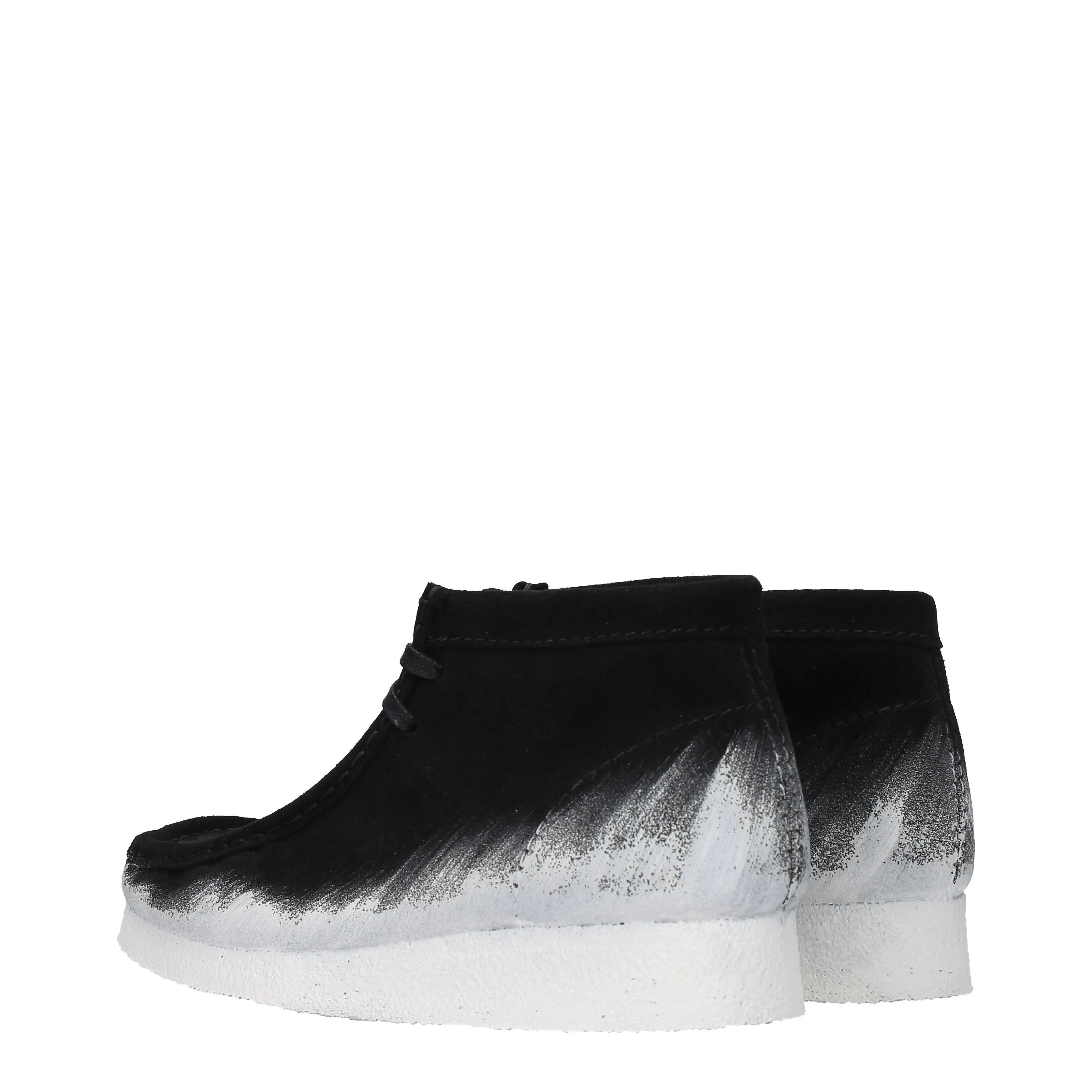 Clarks Wallabee Boots Men Suede noir / blanc