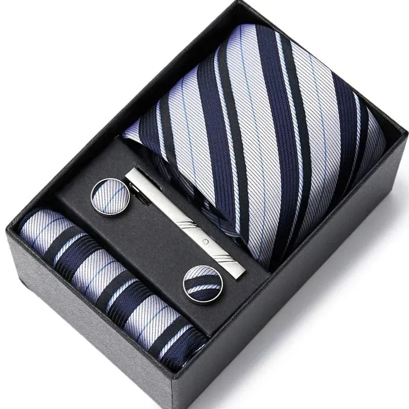Coffret Cravate Blanc Bleu Nuit CRV24
