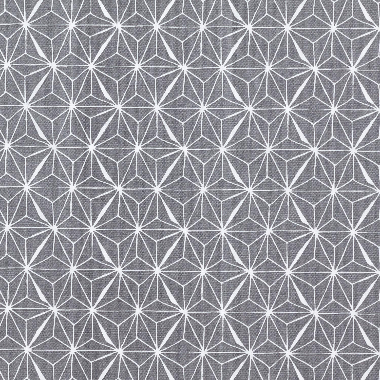 Coton enduit Étoiles graphiques – gris/blanc