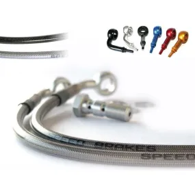 Durite frein arriere Speedbrakes carbone/raccord bleu Suzuki GSX-S