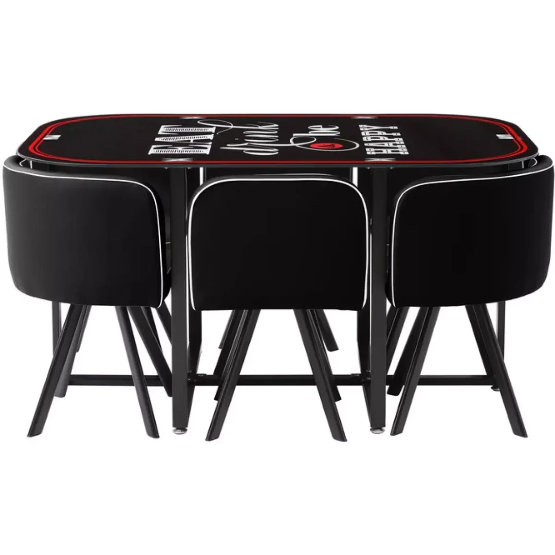 Ensemble Chaise et Table Noir EAT AND DRINK  | 3 Suisses