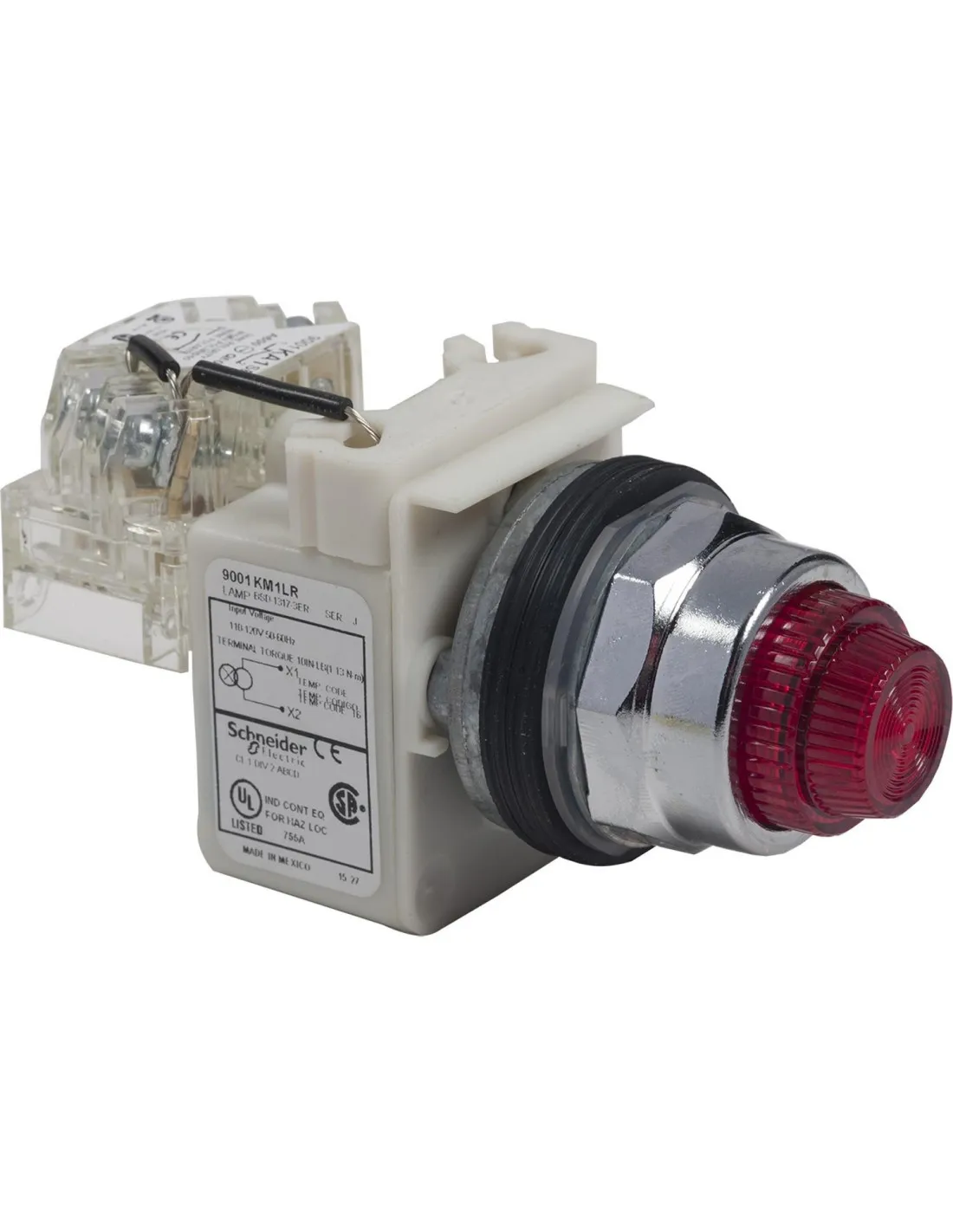 Harmony 9001K BP coup poing non lum.- à viss.- rouge diam. 30 rond momen.- 1O SCHNEIDER 9001KR24RH6