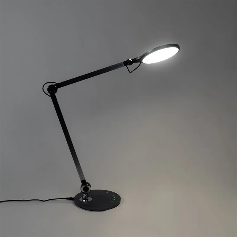Lampe de table design grise avec LED avec chargeur sans fil - Don