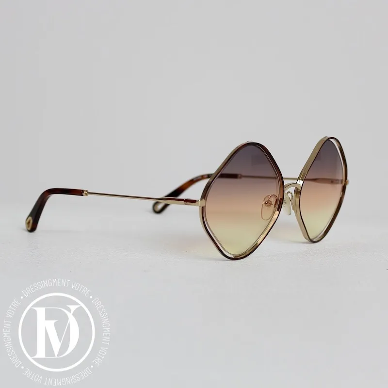 Lunettes de soleil en métal doré – Chloé