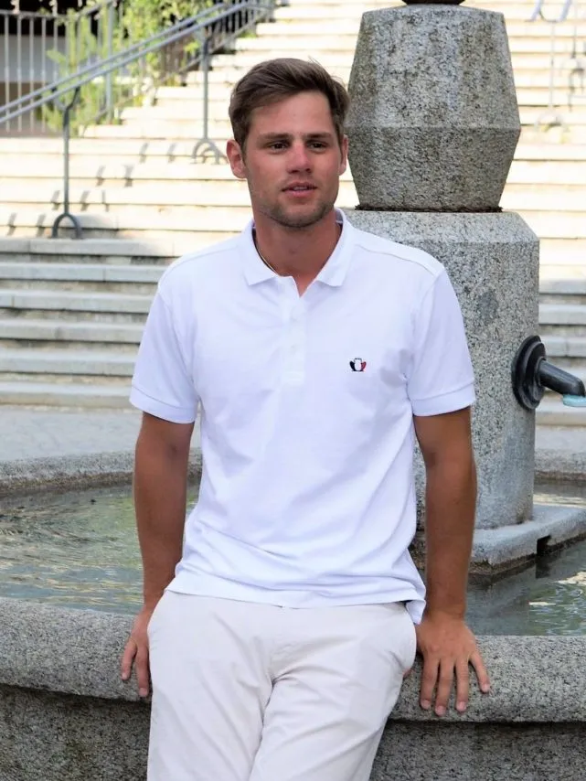 L’Élégant 3.0 Polo brodé blanc - Nouvelle Ere Evian