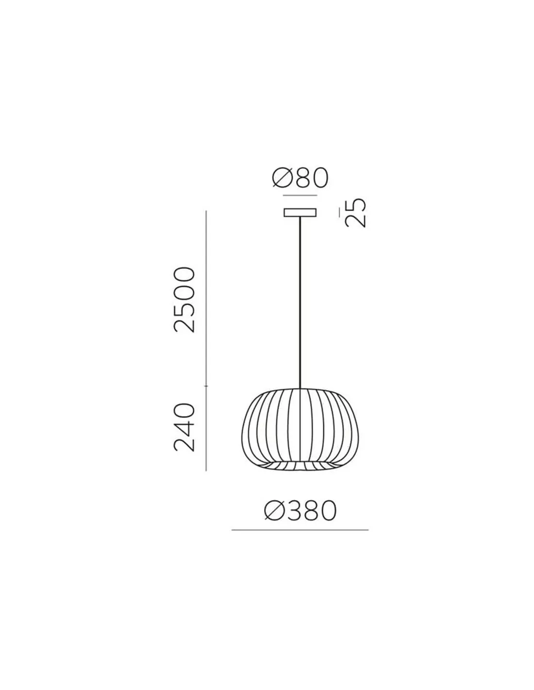 Lámpara de Techo colgante MIRTA Piedra, Kit Blanco/Negro | Ø 38cm LED E27 15W | LeonLeds.