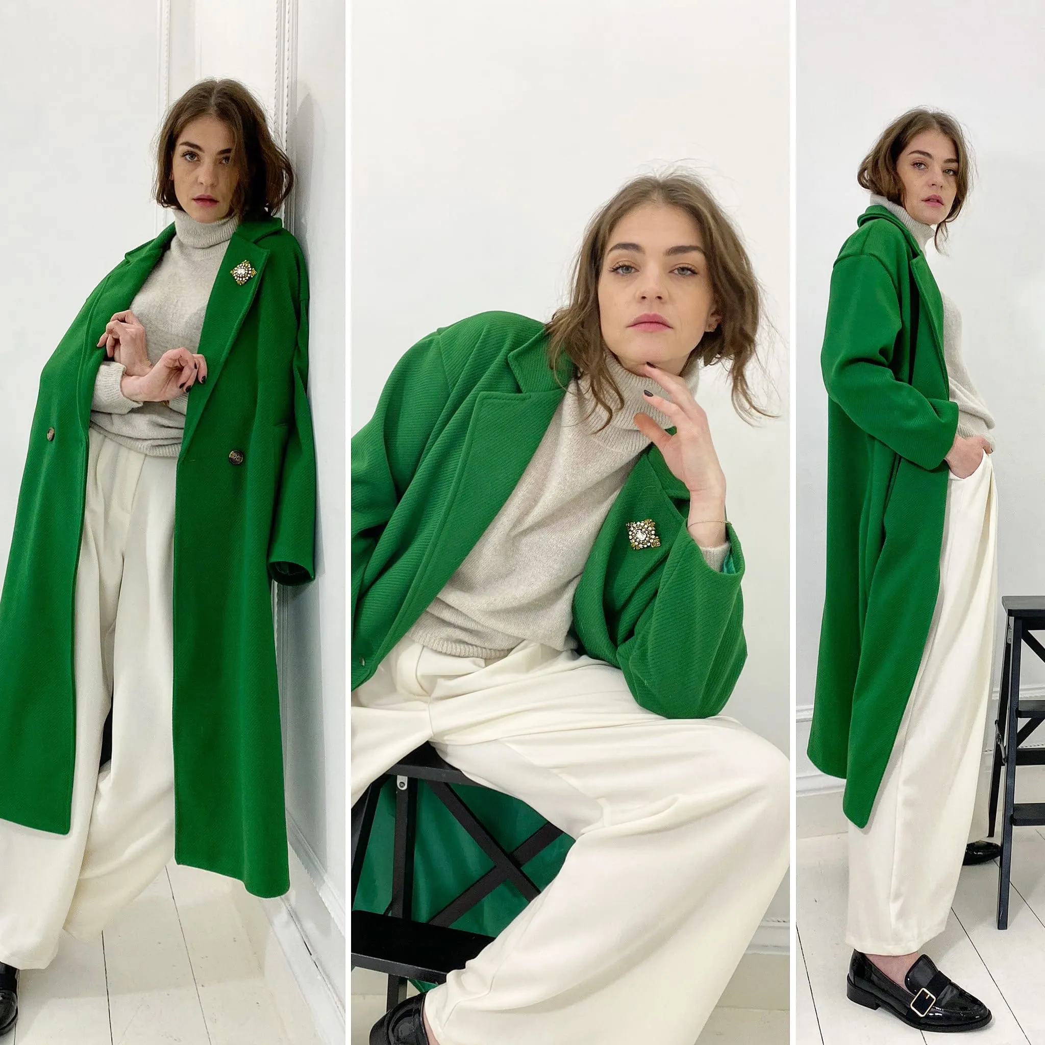 Manteau vert long