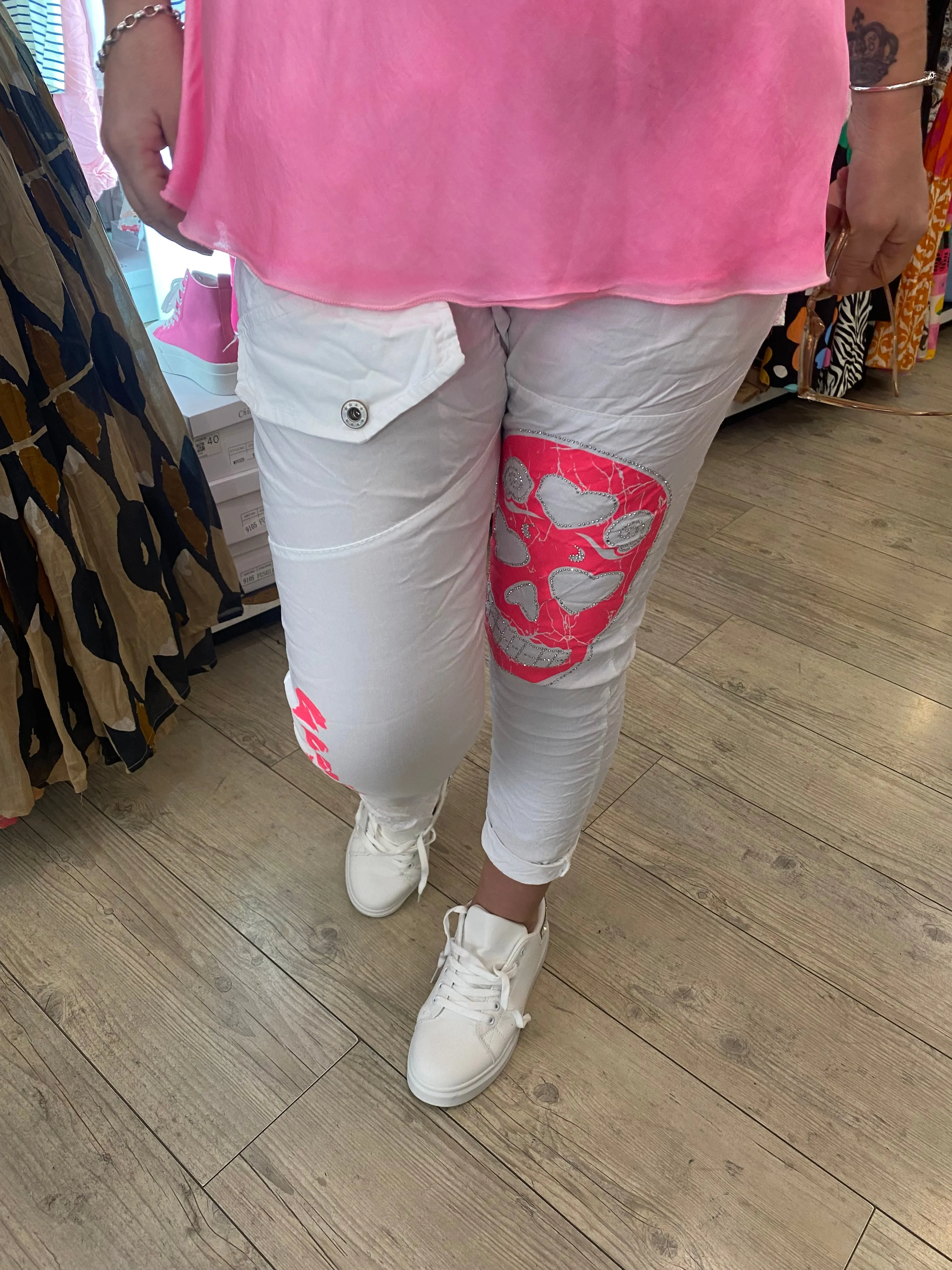 Pantalon Baggy skull fluo