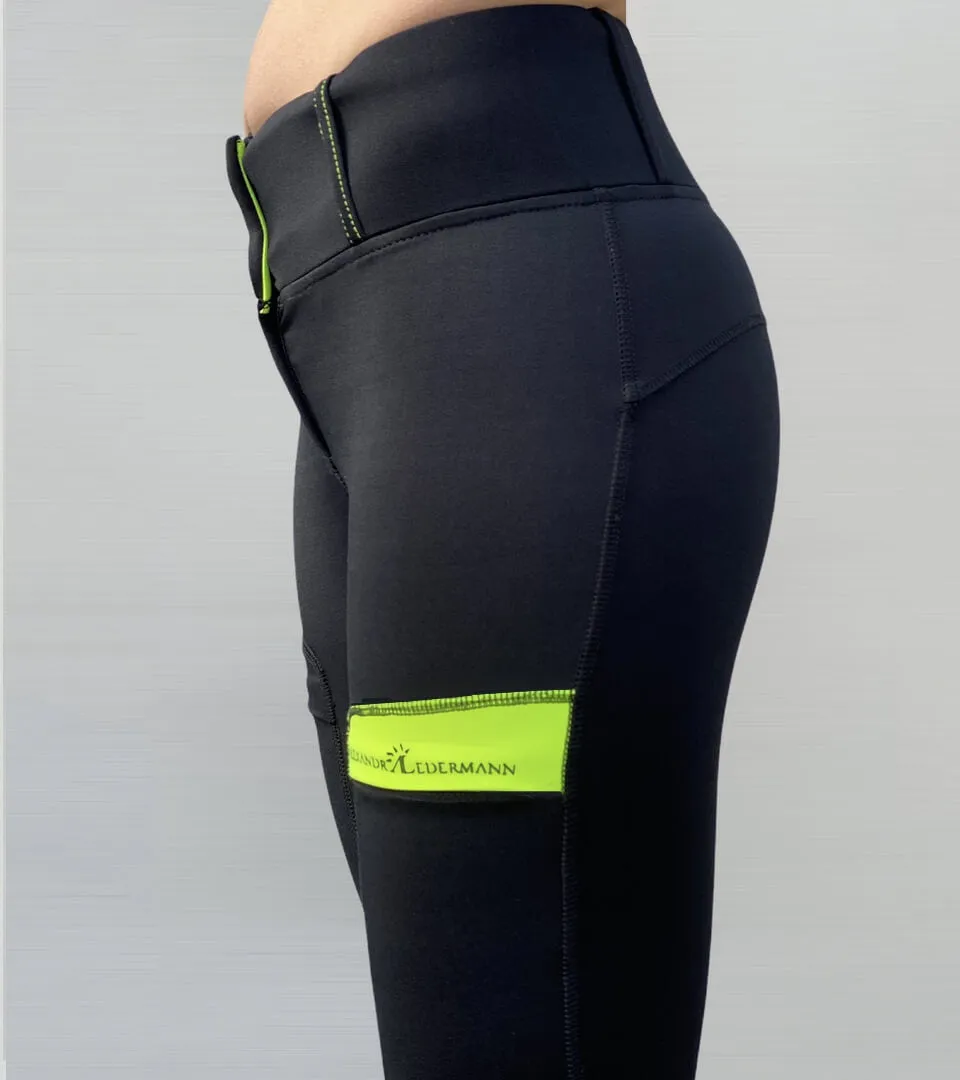 Pantalon d'équitation Full Grip Color Vibes Noir & Jaune Eclat