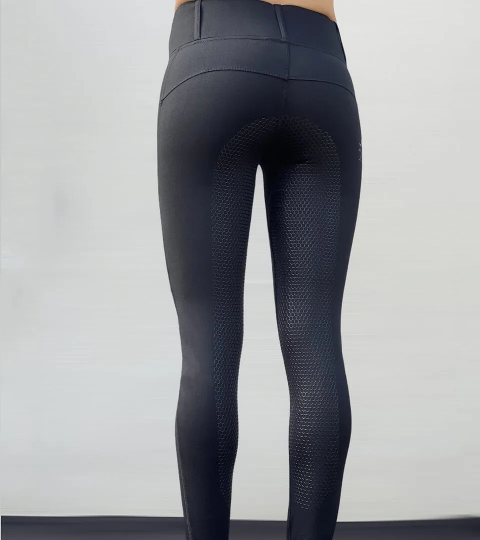 Pantalon d'équitation Full Grip Color Vibes Noir & Jaune Eclat