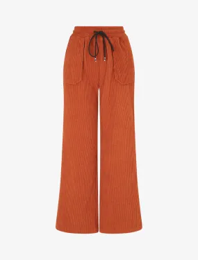 Pantalon en velours côtelé à poches plaquées - Orange