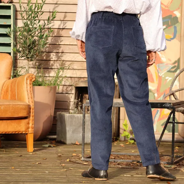 Pantalon Enzo - velours côtelé bleu nuit