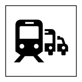Picto 022 'pôle de correspondance, gare routière' gravoply fd:blanc 350x350mm