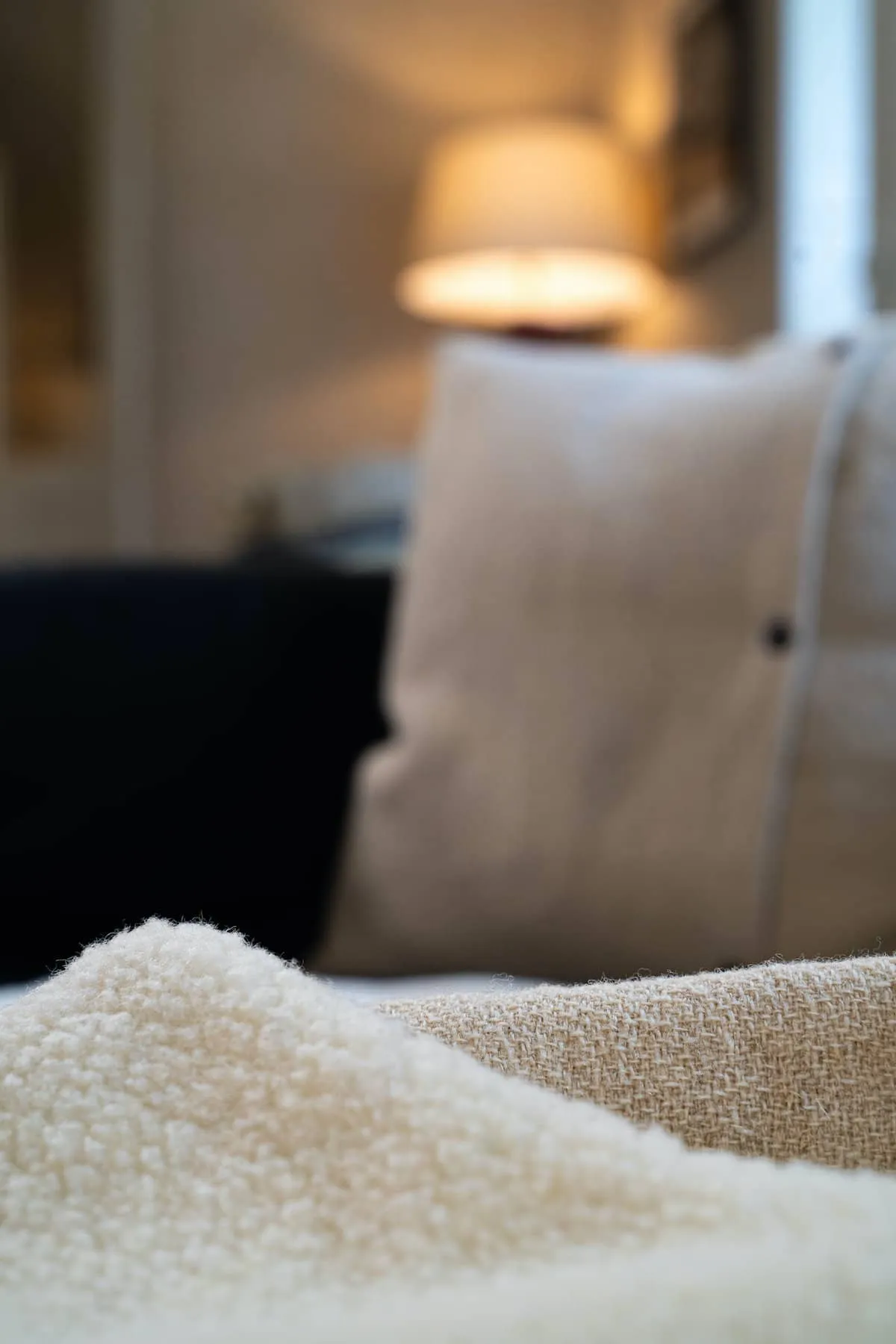 Plaid Affectueux Bure Blanc cru - Laine Franaise