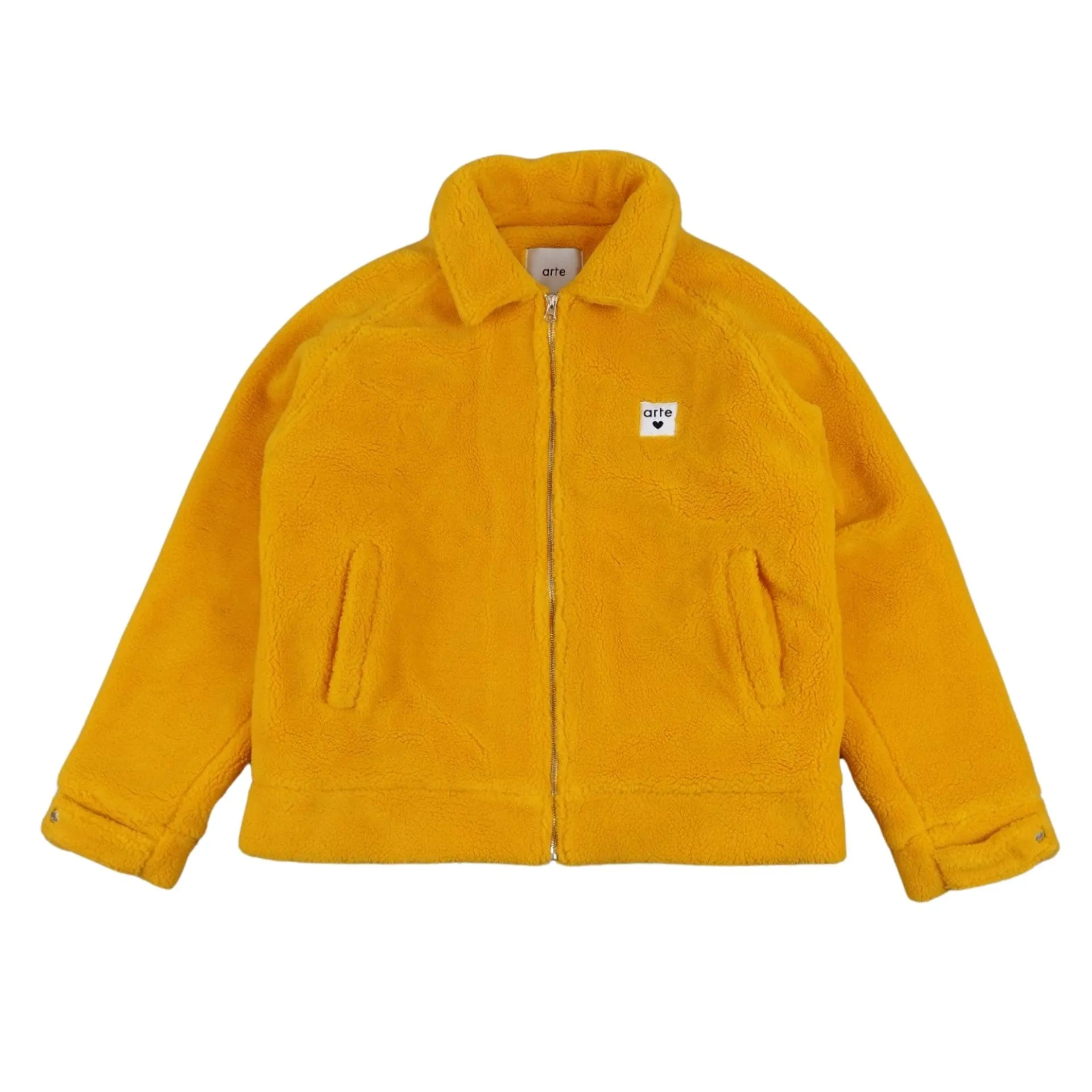 Polaire zippée jaune orangé taille M