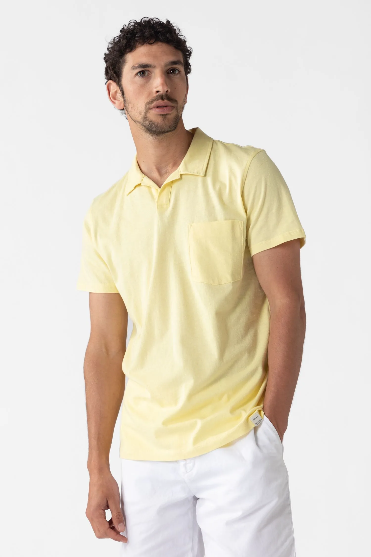 Polo en coton - jaune clair