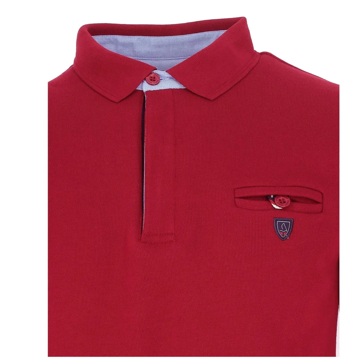 Polo sweat Yacht collection rouge 39.90€ - matiere noble. Paiement sécurisé