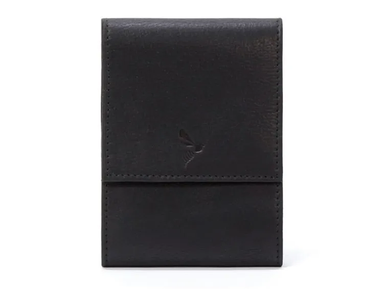 Porte-chéquier compact en cuir - noir - 720