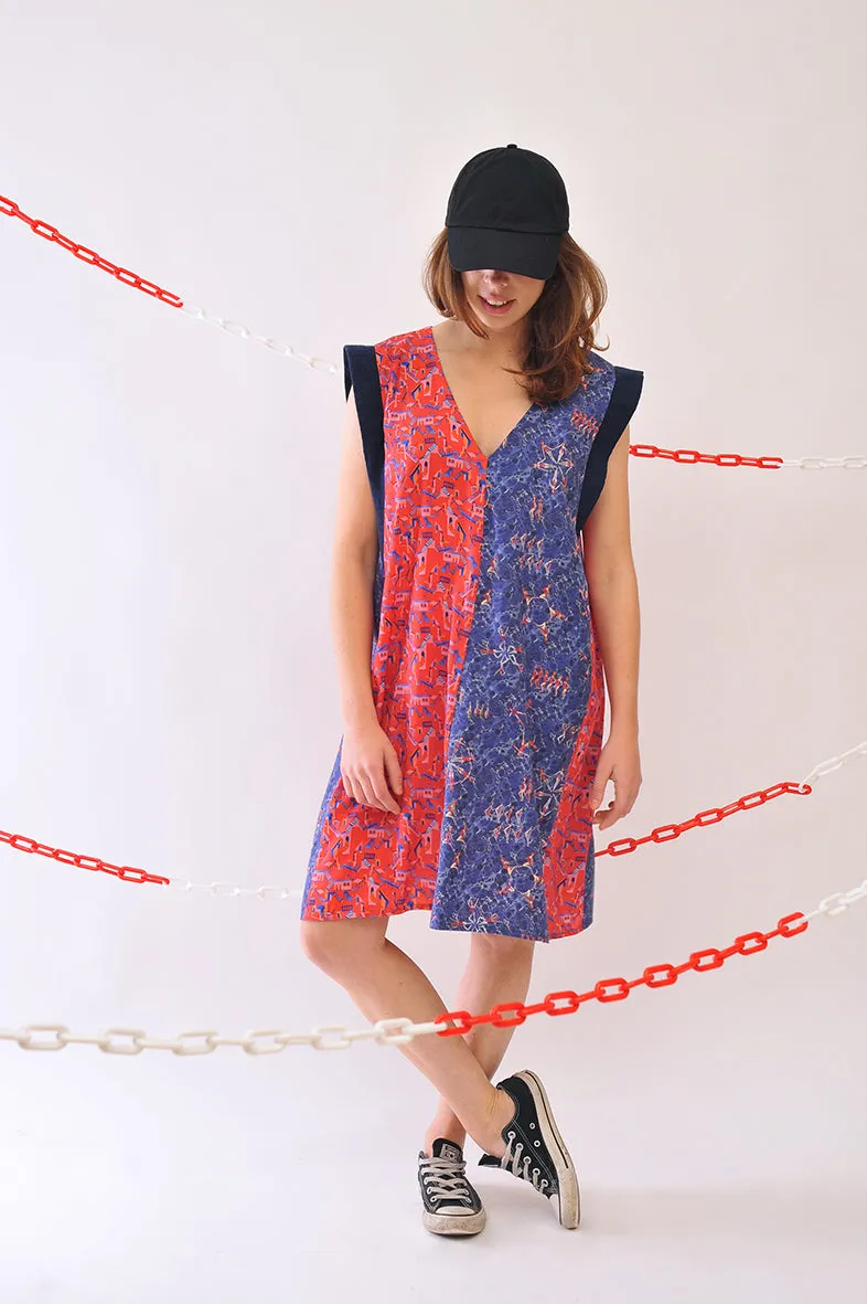 Robe UP TO YOU Ailes Natation / Escaliers / Bleu nuit lurex