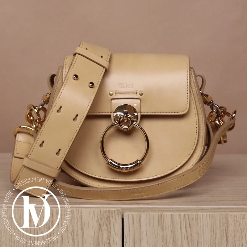 Sac Tess en cuir de veau beige – Chloé