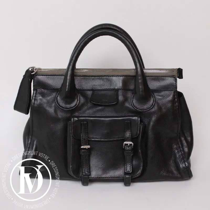 Sac Édith PM en cuir noir – Chloé