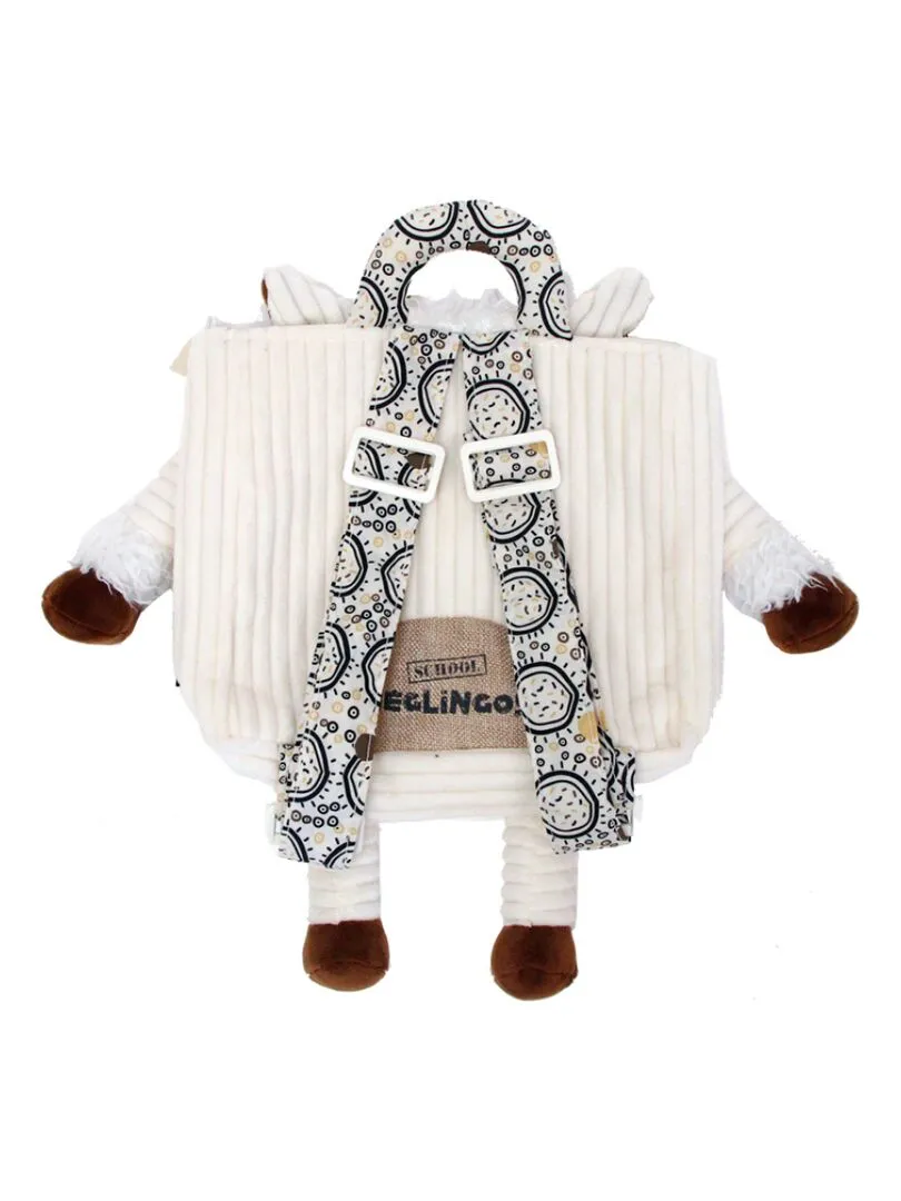 Sac à dos bébé peluche Muchachos le lama - Ecru