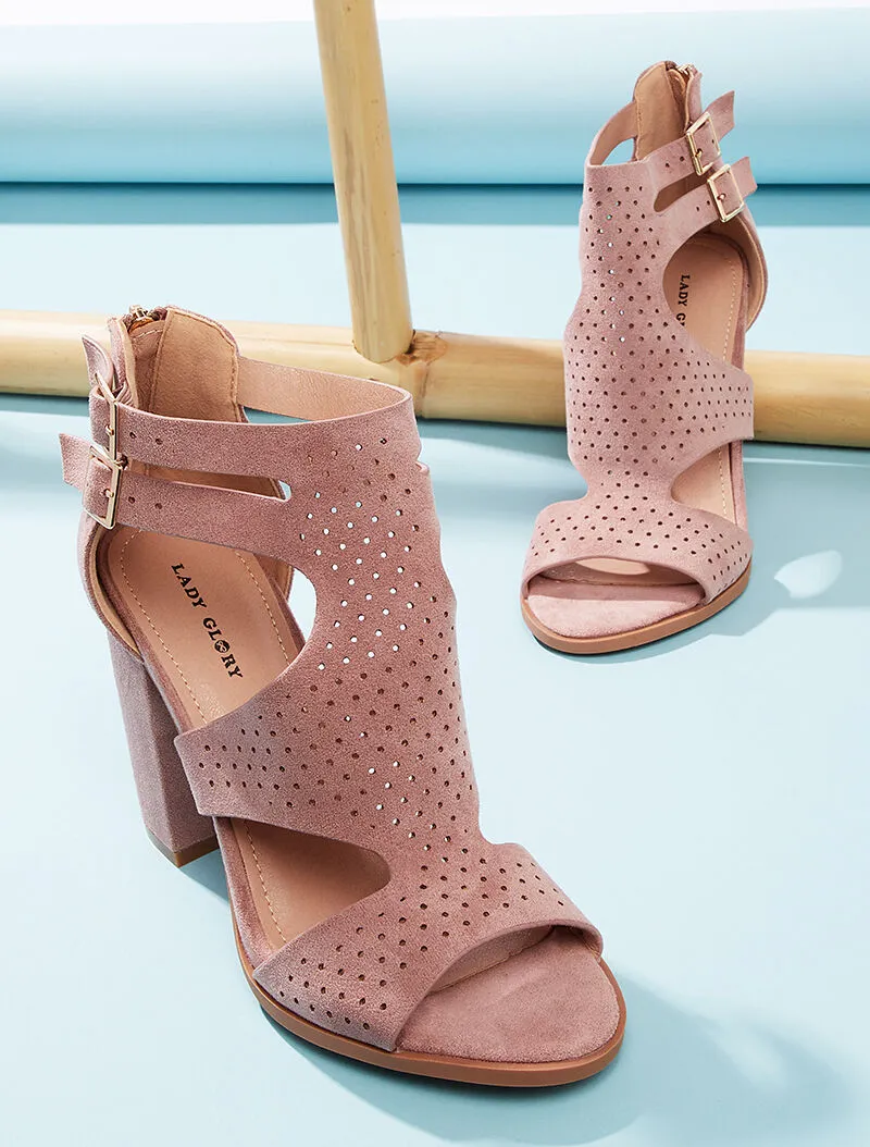 Sandales à claque stylisée piquetée
