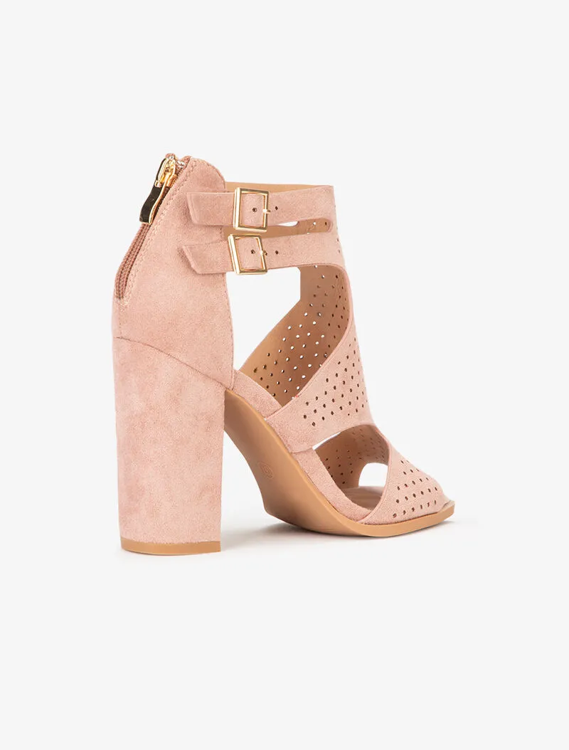 Sandales à claque stylisée piquetée